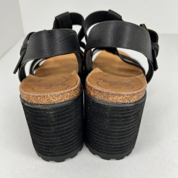 Zodiac Womens Leena Black Slip On Strappy Buckle Size 8 Block Heel Sandals - Picture 5 of 9